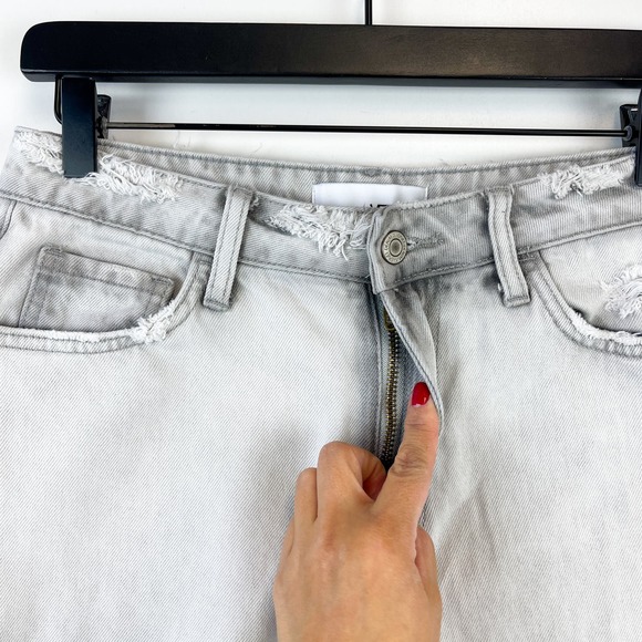 Vervet Womens (25) Rigid Mom Jeans Distressed High Rise 27" Gray Cotton - Picture 5 of 12